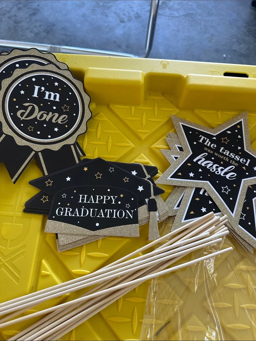 Graduation Party Supplies Pack - Gold, Yellow, Silver & Black plus more
